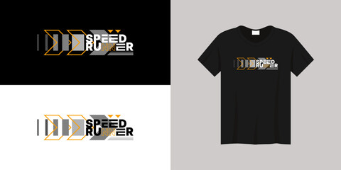 Speed runner trendy typographic design suitable for print.