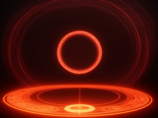 ネオンライトで描かれる魔法陣、generative ai