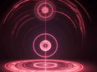 ネオンライトで描かれる魔法陣、generative ai