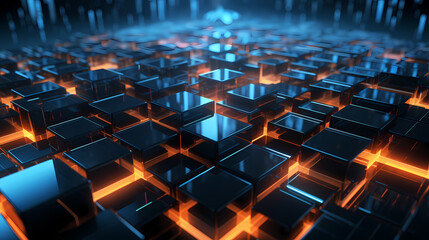 Obraz premium Abstract futuristic background with cube elements