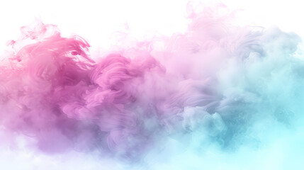 Fototapeta premium Abstract pink party fog. Isolated blue, teal, purple , aqua smoke cloud or think cloud. 3D special effects fog clouds graphic for white background, magic birthday