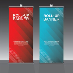 Roll up banner design template, vertical, corporate background, pull up design,  vector, abstract geometric background, modern x-banner and flag-banner,rectangle 