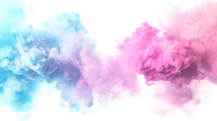Fototapeta premium Abstract pink party fog. Isolated blue, teal, purple , aqua smoke cloud or think cloud. 3D special effects fog clouds graphic for white background, magic birthday