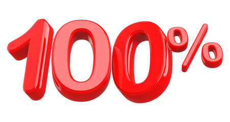 100 percent red 3d render