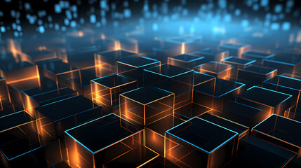 Fototapeta premium Abstract futuristic background with cube elements
