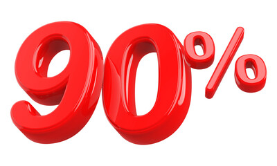 90 percent red 3d render