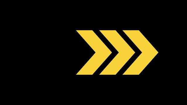 Moving pointer arrow icon with green screen