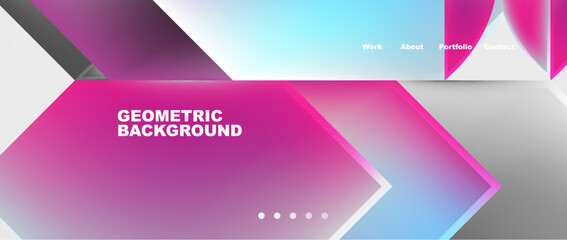 Minimal geometric web site page template design. Vector Illustration For Wallpaper, Banner, Background, Card, Book Illustration, landing page