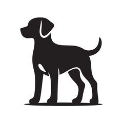 isolated black silhouette of a dog collection, Set of dog silhouette vector. Dogs and puppies in different breed, corgi, golden retriever, poses, sitting, standing, jump