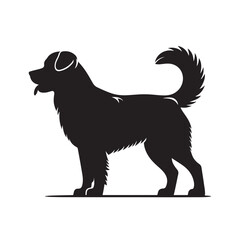 isolated black silhouette of a dog collection, Set of dog silhouette vector. Dogs and puppies in different breed, corgi, golden retriever, poses, sitting, standing, jump