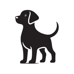 isolated black silhouette of a dog collection, Set of dog silhouette vector. Dogs and puppies in different breed, corgi, golden retriever, poses, sitting, standing, jump