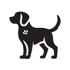 isolated black silhouette of a dog collection, Set of dog silhouette vector. Dogs and puppies in different breed, corgi, golden retriever, poses, sitting, standing, jump