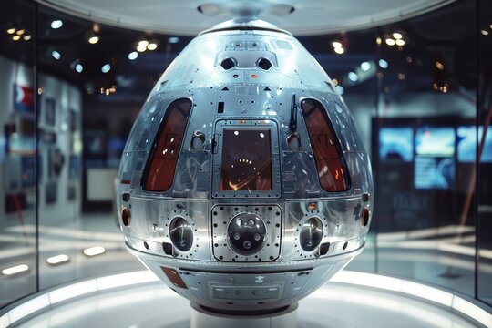 The image shows the descent module of the Soviet spacecraft Soyuz-37, which landed on 11 October 1980 after a six-day mission.