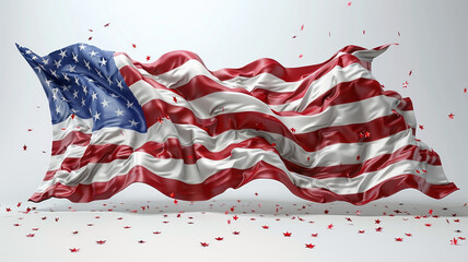 american flag graphics on a white background, vector,generative ai