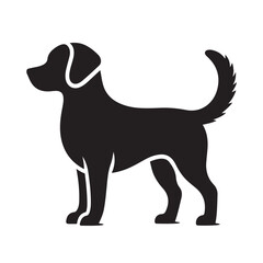 isolated black silhouette of a dog collection, Set of dog silhouette vector. Dogs and puppies in different breed, corgi, golden retriever, poses, sitting, standing, jump