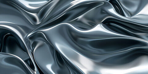 Liquid Silver Elegance Glossy Silver Metal Fluid