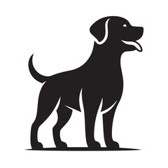 isolated black silhouette of a dog collection, Set of dog silhouette vector. Dogs and puppies in different breed, corgi, golden retriever, poses, sitting, standing, jump