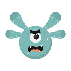 Cute and Funny Bacteria Virus Character. with Cartoon Design Style. Isolated Vector