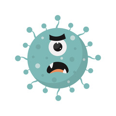 Cute and Funny Bacteria Virus Character. with Cartoon Design Style. Isolated Vector
