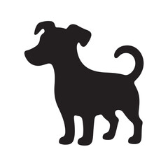 isolated black silhouette of a dog collection, Set of dog silhouette vector. Dogs and puppies in different breed, corgi, golden retriever, poses, sitting, standing, jump