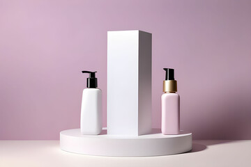 stand to show cosmetic product on podium
