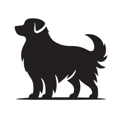 isolated black silhouette of a dog collection, Set of dog silhouette vector. Dogs and puppies in different breed, corgi, golden retriever, poses, sitting, standing, jump