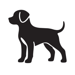 isolated black silhouette of a dog collection, Set of dog silhouette vector. Dogs and puppies in different breed, corgi, golden retriever, poses, sitting, standing, jump