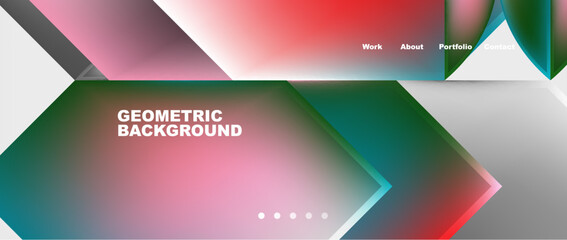 Abstract geometric shapes web design page. Vector Illustration For Wallpaper, Banner, Background, Card, Book Illustration, landing page