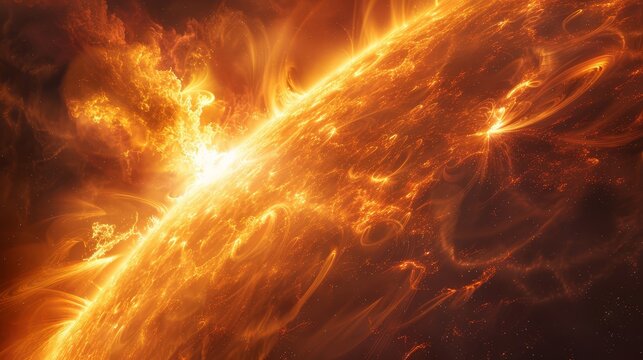 The surface of the sun is a roiling sea of plasma, with bright spots called sunspots and dark areas called coronal holes.