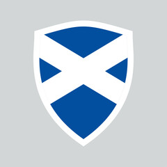 Obraz premium Scotland Flag in Shield Shape Frame