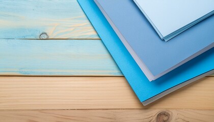 Blue paper ,book, business, paper, education, books, blank, table, office, stack - obrazy, fototapety, plakaty