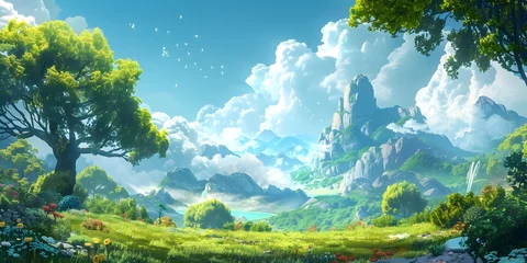 Fotobehang Enchanting Landscapes Inspire Wonder and Learning in an Educational Children s Adventure © Thares2020