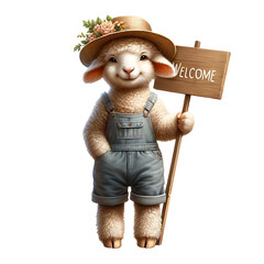 Welcome Farmer sheep Animal Clipart png