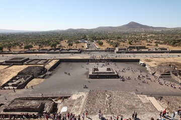 The Avenue of the Dead. Aztec pyramid complex at Teotihuacan near Mexico City