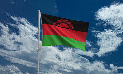 Malawi country national blue sky cloud white symbol decoration ornament 6 sixth july month independence day africa holiday freedom scenery emblem beautiful war patriotism concept malawi country nation