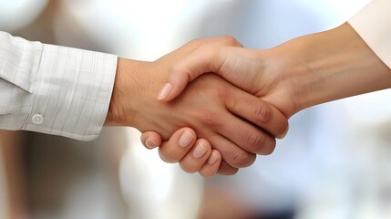 Businesspeople Shaking Hands in Professional Partnership Agreement