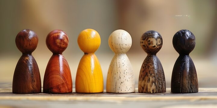 Wooden Figurines Symbolizing Diversity and Inclusion in Religious Workshops and Community Gatherings