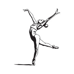 Artistic Gymnastics Vector Art, Icons, and Graphics Isolated On white