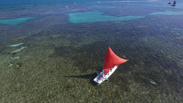 Aerial view of reefs on Porto de Galinhas - Ipojuca, Pernambuco, Brazil