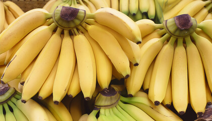 close up fresh bananas