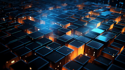 Obraz premium Abstract futuristic background with cube elements