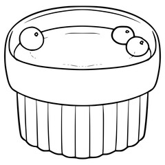 creme brulee illustration hand drawn outline vector