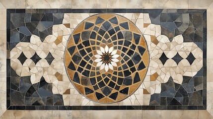 symmetrical arrangement of Islamic geometric background
