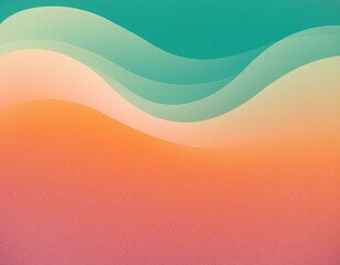 Fototapeta premium Throwback Tides: Orange Teal Green Pink Abstract Wave Pattern
