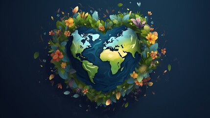 An illustration of Earth with a heart symbolizing love and appreciation for the planet on Earth Day.