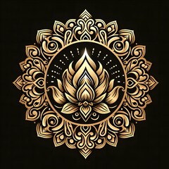 AI Generate of Luxury Premium Symbol Vector of Vesak Day with Lantern, Candle Light, Lotus