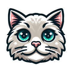 Fototapeta premium cat face vector art illustration png graphics transparent 