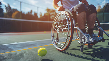 disabled tennis candid generated ai closeup user of wheelchair a image playing