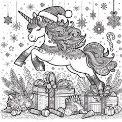 A coloring page of a unicorn image photo attractive harmony harmony illustrator.