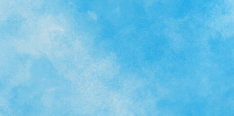 Vibrant clear blue sky with puffy and blurry natural clear clouds, Abstract hand paint square stain watercolor background, watercolor abstract texture with white clouds and blue sky.